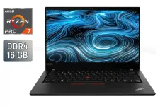 Ноутбук Lenovo ThinkPad T14 Gen 2a / 14" (1920x1080) IPS / AMD Ryzen 7 Pro 5850U (8 (16) ядер по 1.9 - 4.4 GHz) / 16 GB DDR4 / 480 GB SSD / AMD Radeon Vega 8 / WebCam / TouchID / Windows 10 б/в