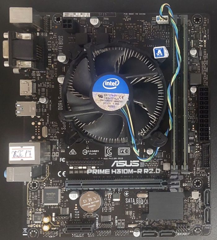 Комплект: материнська плата Asus Prime H310M-R R2.0 / LGA1151 / Intel Core i5-8500 (6 ядер по 3.0 - 4.1 GHz) / 16 GB DDR4 / Intel UHD Graphics 630 + Кулер б/в - зображення 2