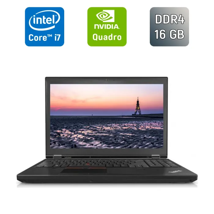 Мобільна робоча станція Lenovo ThinkPad P50 / 15,6" (1920x1080) IPS / Intel Core i7-6820HQ (4 (8) ядра по 2,7 - 3,6 ГГц) / 16 ГБ DDR4 / 512 ГБ SSD / nVidia Quadro M1000M, 4 ГБ GDDR5, 128-біт / Fingerprint / WebCam / Windows 10 б/в - зображення 1