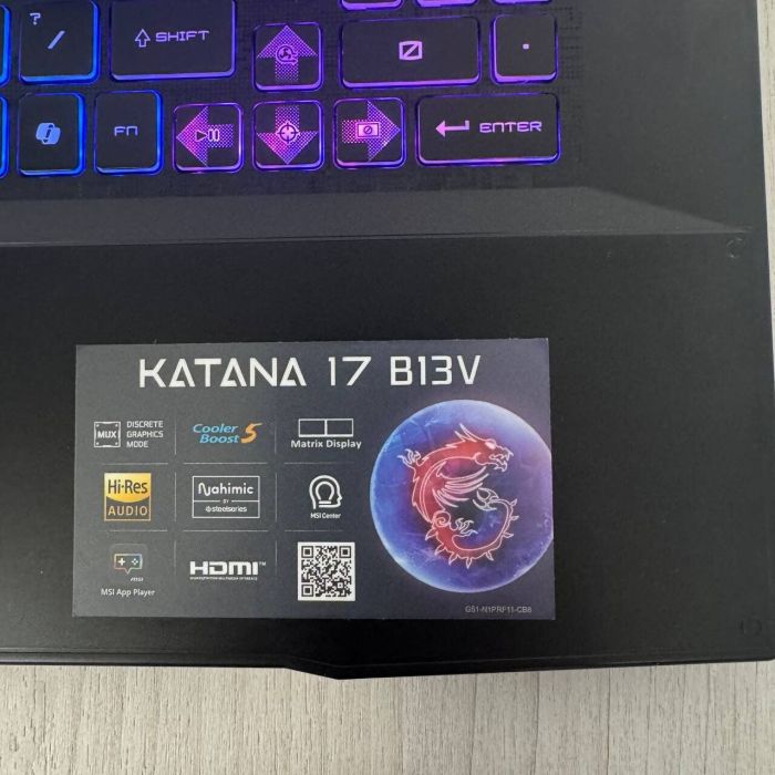 Ігровий ноутбук MSI Katana 17 B13VGK / 17,3" (1920x1080) IPS / Intel Core i7-13620H (10 (16) ядер по 3,6 - 4,9 ГГц) / 16 ГБ DDR5 / 1000 ГБ SSD M.2 / nVidia GeForce RTX 4070, 8 ГБ GDDR6, 128-біт / Веб-камера б/в - изображение 9