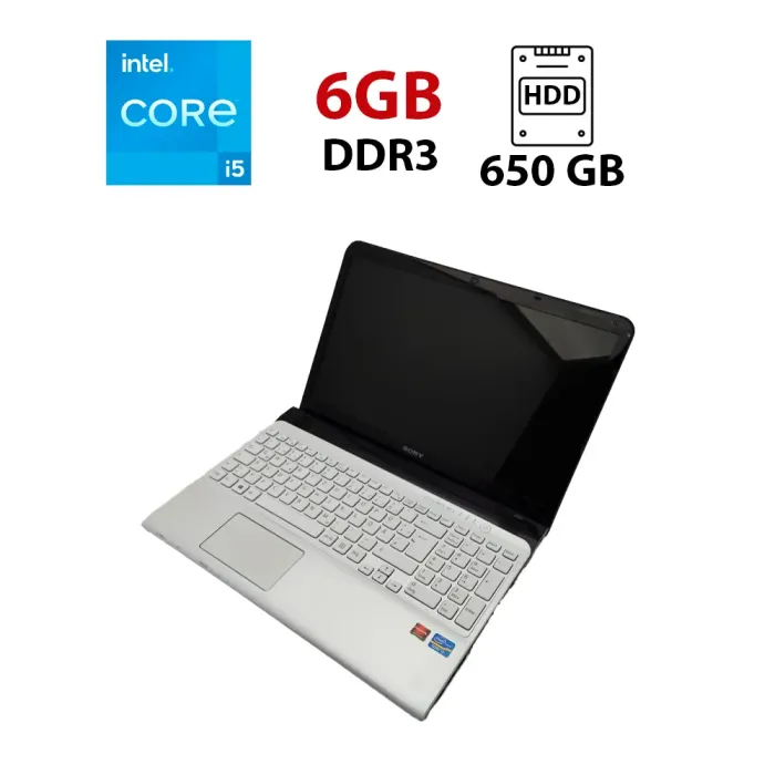 Ноутбук Sony SV1512 / 15.6 (1366x768) TN / Intel Core i5-3210M (2 (4) ядра по 2.5 - 3.1 GHz) / 6 GB DDR3 / 650 GB HDD / AMD Radeon HD 7600M, 1 GB GDDR3, 64-bit / WebCam б/в - зображення 1