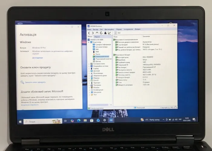 Ноутбук Dell Latitude E5450 / 14" (1366x768) TN / Intel Core i5-5200U (2 (4) ядра по 2.2 - 2.7 GHz) / 8 GB DDR3 / 500 GB HDD / Intel HD Graphics 5500 / WebCam / Win 10 Pro б/в - зображення 10