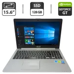 Ноутбук Б-клас Asus K551L / 15.6" (1366x768) TN / Intel Core i5-4200U (2 (4) ядра по 1.6 - 2.6 GHz) / 12 GB DDR3 / 128 GB SSD / nVidia GeForce GT 740M, 2 GB GDDR3, 64-bit / WebCam б/в