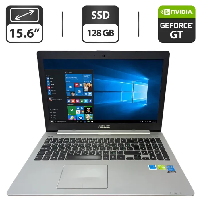 Ноутбук Б-клас Asus K551L / 15.6" (1366x768) TN / Intel Core i5-4200U (2 (4) ядра по 1.6 - 2.6 GHz) / 12 GB DDR3 / 128 GB SSD / nVidia GeForce GT 740M, 2 GB GDDR3, 64-bit / WebCam б/в - зображення 1