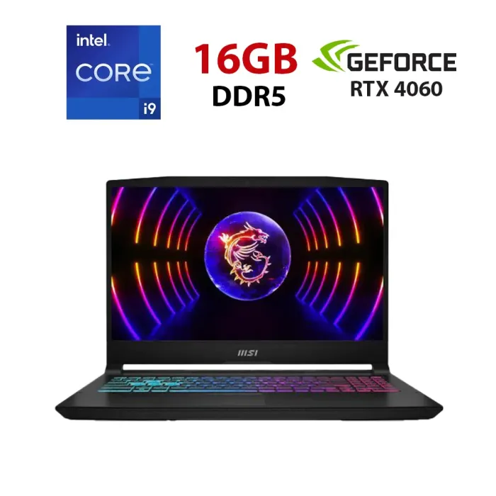 Ігровий ноутбук MSI Katana 15 B13VFK-1483NEU / 15.6" (1920x1080) IPS / Intel Core i9-13900H (14 (20) ядер по 2,6 - 5,4 ГГц) / 16 ГБ DDR5 / 480 ГБ SSD / nVidia GeForce RTX 4060, 8 ГБ GDDR6, 128-біт / WebCam б/в - зображення 1