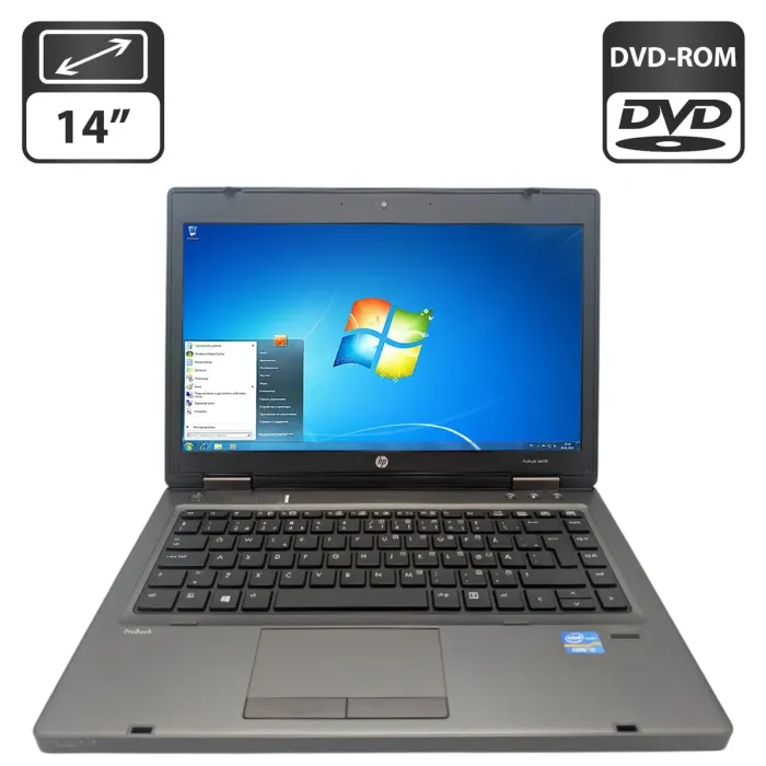 Ноутбук HP ProBook 6470b / 14" (1366x768) TN / Intel Core i5-3230M (2 (4) ядра по 2.6 - 3.2 GHz) / 8 GB DDR3 / 500 GB HDD / Intel HD Graphics 4000 / WebCam / DVD-ROM б/в - зображення 1