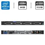 Сервер Dell PowerEdge R430 1U Rack / 2x Intel Xeon E5-2690 v3 (12 (24) ядер по 2.6 - 3.5 GHz) / 64 GB DDR4 / 2x 512 GB SSD / iDRAC8 with Lifecycle Controller / 2x 550W б/в