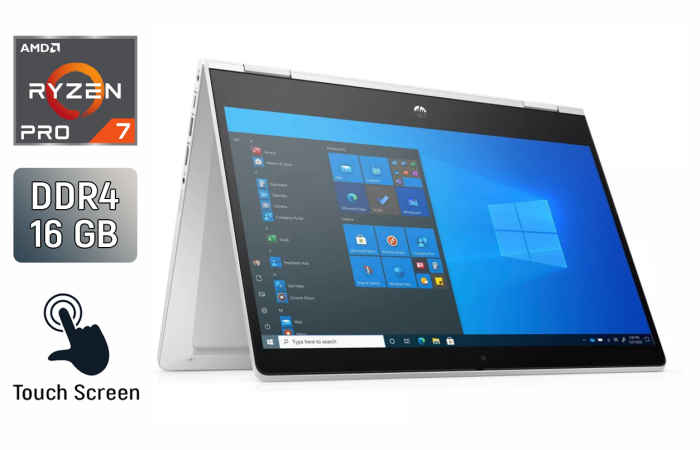 Ноутбук-трансформер HP ProBook 435 G8 x360 / 13.3" (1920x1080) IPS Touch / AMD Ryzen 7 Pro 5850U (8 (16) ядер по 1.9 - 4.4 GHz) / 16 GB DDR4 / 256 GB SSD / AMD Radeon Vega 8 / WebCam / TouchID б/в - зображення 1