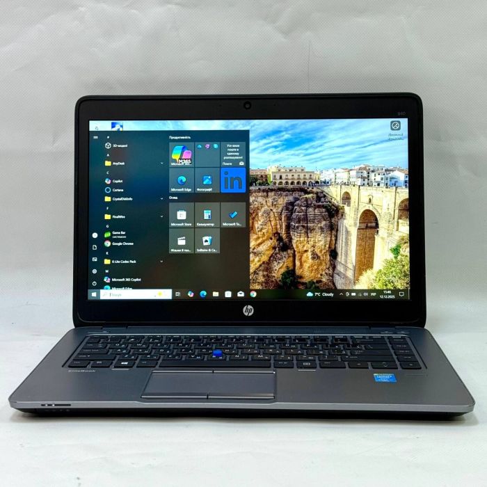 Ноутбук Б-клас HP EliteBook 840 G2 / 14" (1920x1080) IPS / Intel Core i7-5600U (2 (4) ядра по 2.6 - 3.2 GHz) / 16 GB DDR3 / 256 GB SSD + 320 GB HDD / AMD Radeon R7 M260X, 1 GB GDDR5, 128-bit / WebCam / 4G LTE / Windows 10 Pro б/в - изображение 2