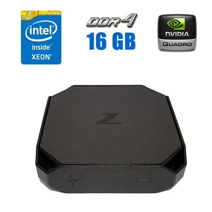 Неттоп HP Z2 Mini G3 USFF / Intel Xeon E3-1225 v5 (4 ядра по 3.3 - 3.7 GHz) / 16 GB DDR4 / 512 GB SSD M.2 / nVidia Quadro M620, 2 GB GDDR5, 128-bit / WiFi б/в - зображення 1