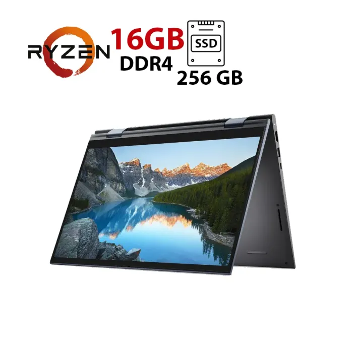 Ноутбук-трансформер Dell Inspiron 7415 2-in-1 / 14" (1920x1080) IPS Touch / AMD Ryzen 5 5500U (6 (12) ядер по 2.1 - 4.0 GHz) / 16 GB DDR4 / 256 GB SSD / AMD Radeon Graphics / WebCam б/в - зображення 1
