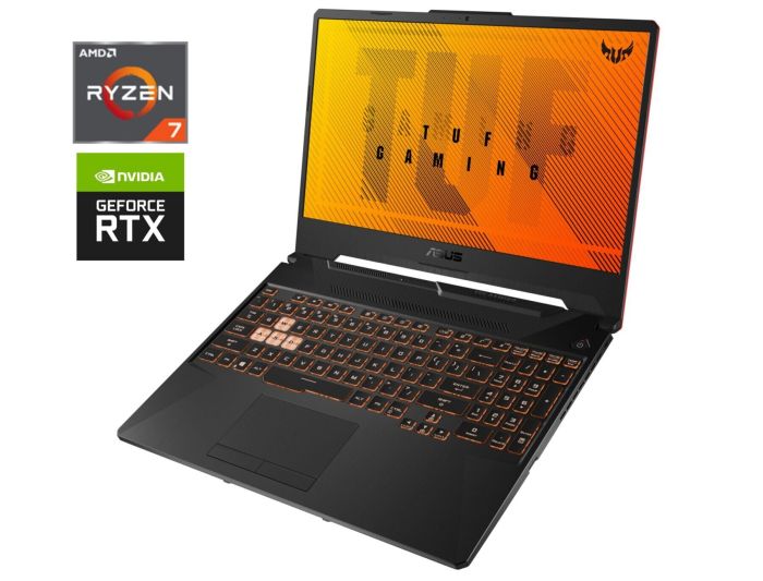 Ігровий ноутбук Asus TUF Gaming FA506IV / 15.6" (1920x1080) IPS / AMD Ryzen 7 4800H (8 (16) ядер по 2.9 - 4.2 GHz) / 16 GB DDR4 / 512 GB SSD NVMe / nVidia GeForce RTX 2060, 6 GB GDDR6, 192-bit / WebCam б/в - зображення 1