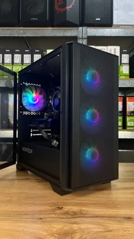 Сборка под заказ: игровой ПК Montech Air 100 ARGB Black Tower / Intel Core i3-13100F (4 (8) ядра по 3.4 - 4.5 GHz) / 16 GB DDR4 / 1000 GB SSD M.2 / nVidia GeForce RTX 3060, 12 GB GDDR6, 192-bit / HDMI / 650W - зображення 5
