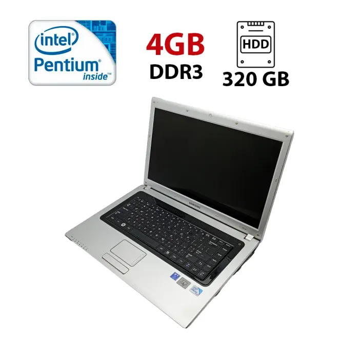 Ноутбук Samsung R518 / 15.6" (1366x768) TN / Intel Pentium T4300 (2 ядра по 2.1 GHz) / 4 GB DDR3 / 320 GB HDD / Intel HD Graphics б/в - зображення 1