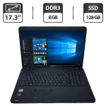 Ноутбук Б-клас Toshiba Satellite C870-182 / 17.3" (1600x900) TN / Intel Core i3-2328M (2 (4) ядра по 2.2 GHz) / 8 GB DDR3 / 128 GB SSD / Intel HD Graphics 3000 / WebCam / DVD-ROM б/в