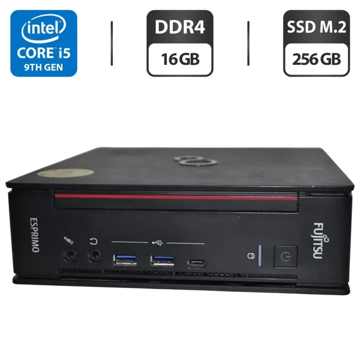 Неттоп Fujitsu Esprimo Q958 Mini USFF / Intel Core i5-9500T (6 ядер по 2.2 - 3.7 GHz) / 16 GB DDR4 / 256 GB SSD M.2 / Intel UHD Graphics 630 / Windwos 11 Pro б/в - зображення 1