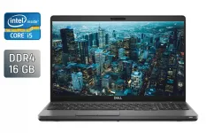 Ультрабук Б-клас Dell Latitude 5500 / 15.6" (1920x1080) IPS / Intel Core i5-8265U (4 (8) ядра по 1.6 - 3.9 GHz) / 16 GB DDR4 / 256 GB SSD / Intel UHD Graphics 620 / WebCam / Windows 10 б/в