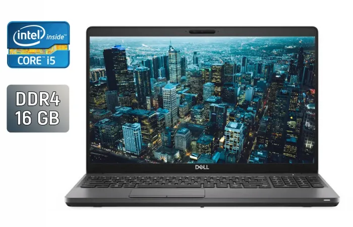 Ультрабук Б-клас Dell Latitude 5500 / 15.6" (1920x1080) IPS / Intel Core i5-8265U (4 (8) ядра по 1.6 - 3.9 GHz) / 16 GB DDR4 / 256 GB SSD / Intel UHD Graphics 620 / WebCam / Windows 10 б/в - зображення 1