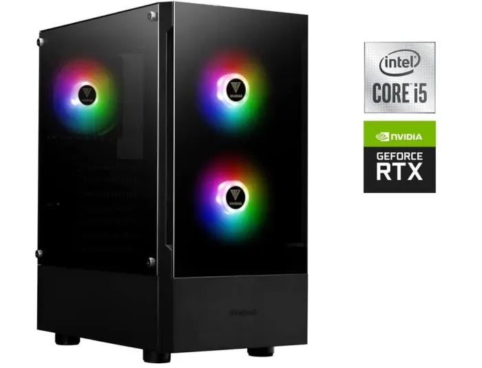 Ігровий ПК Gamdias TALOS E3 Tower / Intel Core i5-10400F (6 (12) ядер по 2.9 - 4.3 GHz) / 16 GB DDR4 / 1000 GB SSD / nVidia GeForce RTX 3060, 12 GB GDDR6, 192-bit - зображення 1