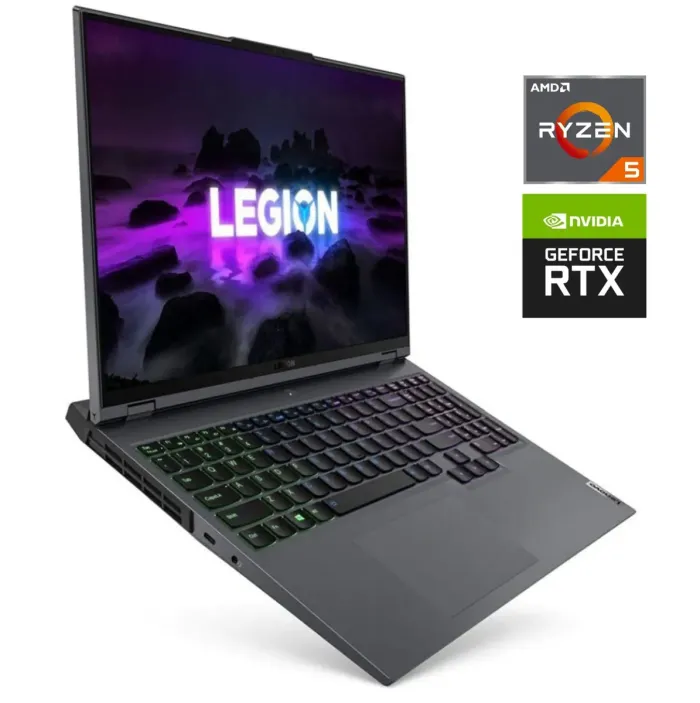Ігровий ноутбук Lenovo Legion 5 15ACH6H / 15,6" (1920x1080) IPS / AMD Ryzen 5 5600H (6 (12) ядер по 3,3 - 4,2 ГГц) / 16 ГБ DDR4 / 512 ГБ SSD M.2 / nVidia GeForce RTX 3060, 6 ГБ GDDR6, 192-біт / Веб-камера / Win 11 Home б/в - изображение 1