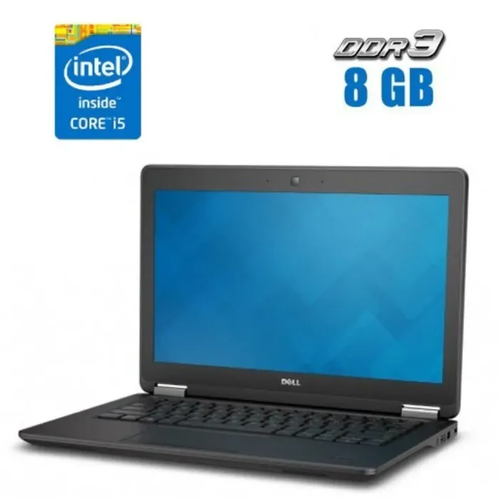Нетбук Б-клас Dell Latitude E7250 / 12.5" (1366x768) TN / Intel Core i5-5300U (2 (4) ядра по 2.3 - 2.9 GHz) / 8 GB DDR3 / 120 GB SSD / Intel HD Graphics 5500 / WebCam б/в - зображення 1