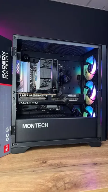 Збірка на замовлення: ігровий ПК Montech Air 1000 Premium Black Tower / AMD Ryzen 5 7500F (6 (12) ядер по 3,7 - 5,0 ГГц) / 32 ГБ DDR5 / 1000 ГБ SSD M.2 / AMD Radeon RX 9070, 16 GB GDDR6, 256-bit / 750W - зображення 8
