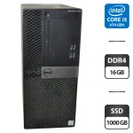 Комп'ютер Dell OptiPlex 5050 Tower / Intel Core i5-6500 (4 ядра по 3.2 - 3.6 GHz) / 16 GB DDR4 / 1000 GB SSD / Intel HD Graphics 530 / DVD-ROM / Windows 11 Pro б/в