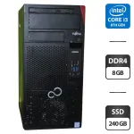 Комп'ютер Fujitsu Esprimo P558 E85 Tower / Intel Core i3-8100 (4 ядра по 3.6 GHz) / 8 GB DDR4 / 240 GB SSD / Intel UHD Graphics 630 / Windows 11 Pro б/в