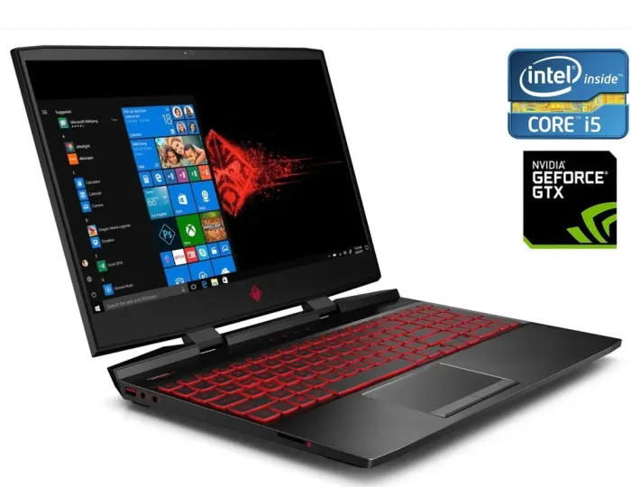 Ігровий ноутбук HP Omen 15-dc0508na / 15.6" (1920x1080) IPS / Intel Core i5-8300H (4 (8) ядра по 2.3 - 4.0 GHz) / 16 GB DDR4 / 256 GB SSD + 1000 GB HDD / nVidia GeForce GTX 1060, 6 GB GDDR5, 192-bit / WebCam / Win 11 б/в - зображення 1