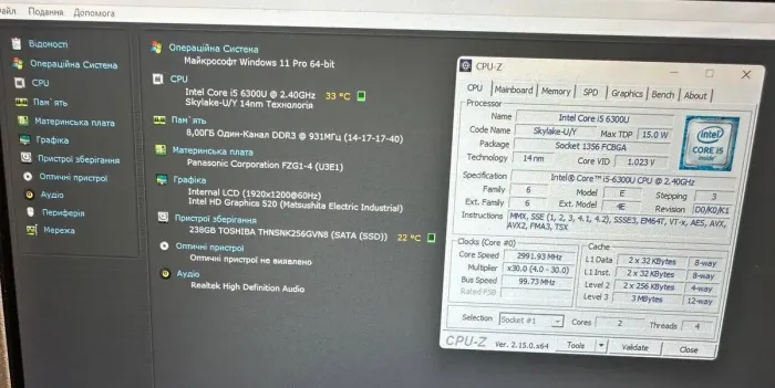 Захищений планшет Panasonic Toughpad FZ-G1 / 10,1" (1920x1200) IPS Touch / Intel Core i5-6300U (2 (4) ядра по 2,4 - 3,0 ГГц) / 8 ГБ DDR3 / 256 ГБ SSD / Intel HD Graphics 520 / WebCam б/в - зображення 8