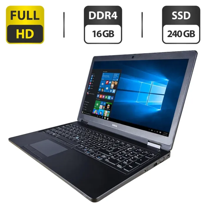 Ноутбук Dell Latitude 5580 / 15.6" (1920x1080) TN / Intel Core i5-6300U (2 (4) ядра по 2.4 - 3.0 GHz) / 16 GB DDR4 / 240 GB SSD / Intel HD Graphics 520 / WebCam б/в - зображення 1