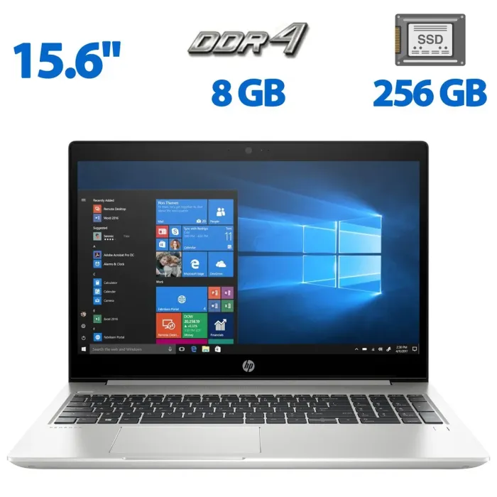Ноутбук Б-клас HP ProBook 455R G6 / 15.6" (1366x768) TN / AMD Ryzen 3 3200U (2 (4) ядра по 2.6 - 3.5 GHz) / 8 GB DDR4 / 256 GB SSD / AMD Radeon Vega 3 Graphics / WebCam / HDMI б/в - зображення 1