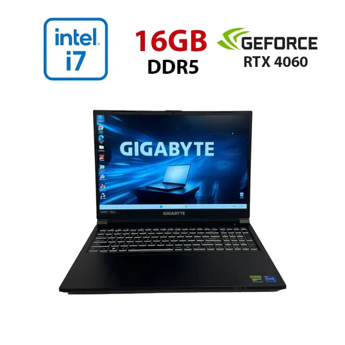 Ігровий ноутбук Gigabyte G6 KF / 16" (1920x1200) IPS / Intel Core i7-13620H (10 (16) ядер по 3,6 - 4,9 ГГц) / 16 ГБ DDR5 / 1000 ГБ SSD / nVidia GeForce RTX 4060, 8 ГБ GDDR6, 128-біт / Веб-камера б/в - зображення 1