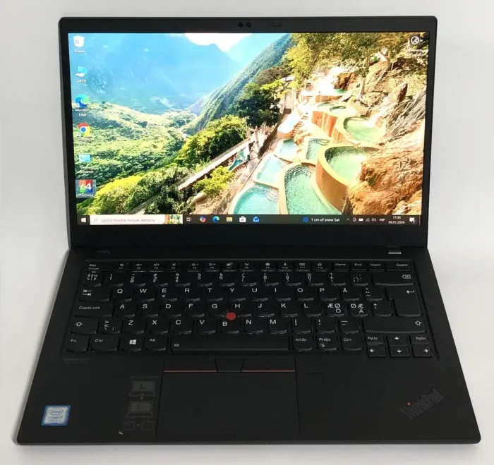 Ультрабук Б-клас Lenovo Thinkpad X1 Carbon G7 / 14" (1920x1080) IPS / Intel Core i7-8565U (4 (8) ядра по 1.8 - 4.6 GHz) / 16 GB DDR4 / 192 GB SSD / Intel UHD Graphics / WebCam / Win 10 Pro б/в - зображення 2