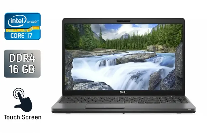Ультрабук Dell Latitude 5500 / 15.6" (1920x1080) IPS Touch / Intel Core i7-8665U (4 (8) ядра по 1.9 - 4.8 GHz) / 16 GB DDR4 / 512 GB SSD / Intel UHD Graphics / WebCam / Windows 10 б/в - зображення 1