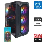 Ігровий ПК 1stPlayer X6 Fire Base Tower / Intel Core i7-6700 (4 (8) ядра по 3,4 - 4,0 ГГц) / 16 ГБ DDR4 / 1000 ГБ SSD / AMD Radeon RX 570, 4 ГБ GDDR5, 256-біт / 550 Вт б/в