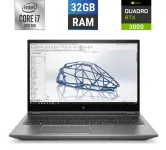 Мобільна робоча станція HP ZBook Fury 15 G7 / 15.6" (1920x1080) IPS / Intel Core i7-10850H (6 (12) ядер по 2.7 - 5.1 GHz) / 32 GB DDR4 / 512 GB SSD M.2 / nVidia Quadro RTX 3000, 6 GB GDDR6, 192-bit / WebCam б/в
