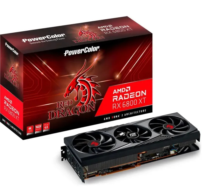 Дискретная видеокарта AMD Radeon RX 6800 XT, 16 GB GDDR6, 256-bit / 1x HDMI, 3x DisplayPort б/в - зображення 1