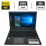 Ноутбук Б-клас Acer Aspire E5-573 / 15.6" (1920x1080) TN / Intel Core i3-5005U (2 (4) ядра по 2.0 GHz) / 8 GB DDR3 / 256 GB SSD / Intel HD Graphics 5500 / WebCam / DVD-ROM б/в