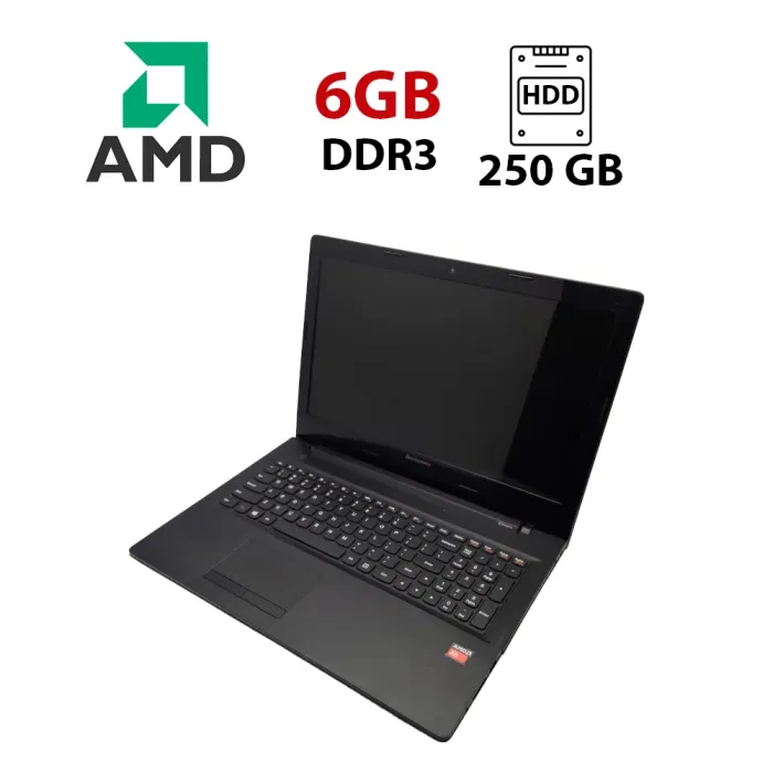 Ноутбук Lenovo G51-35 / 15.6" (1366x768) TN / AMD A6-7310 (4 ядра по 2.0 - 2.4 GHz) / 6 GB DDR3 / 250 GB HDD / AMD Radeon R4 / WebCam б/в - зображення 1