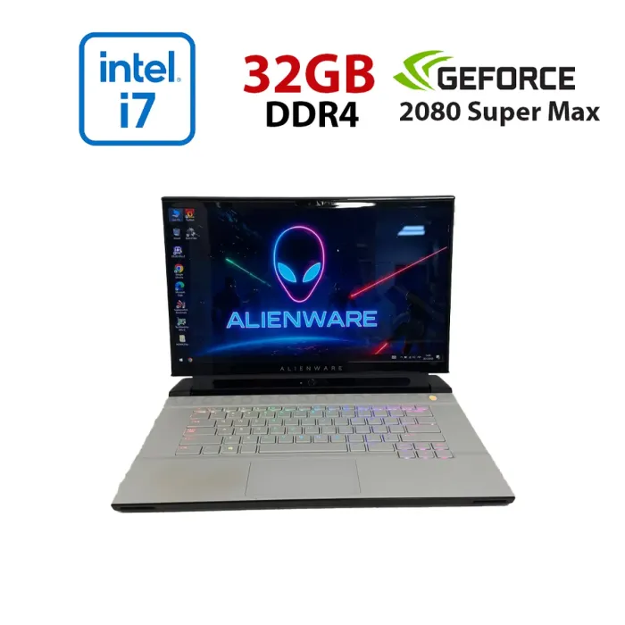 Ігровий ноутбук Dell Alienware m15 R3 White / 15.6" (3840x2160) IPS / Intel Core i7-10875H (8 (16) ядер по 2,3 - 5,1 ГГц) / 32 ГБ DDR4 / 512 ГБ SSD / nVidia GeForce RTX 2080 Super Max-Q, 8 ГБ GDDR6, 256-біт / WebCam б/в - зображення 1