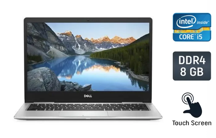 Ультрабук Dell Inspiron 13 7370 / 13.3" (1920x1080) IPS Touch / Intel Core i5-8250U (4 (8) ядра по 1.6 - 3.4 GHz) / 8 GB DDR4 / 240 GB SSD / Intel UHD Graphics 620 / WebCam б/в - зображення 1