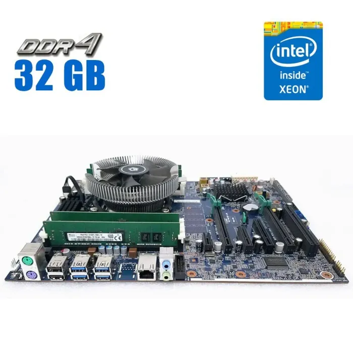 Комплект: Материнська плата HP Z440 / Intel Xeon E5-2650 v4 (12 (24) ядер по 2.2 - 2.9 GHz) / 32 GB DDR4 / Socket LGA 2011 v3+v4 / NVMe boot + кулер ID-Cooling DK-01 б/в - зображення 1