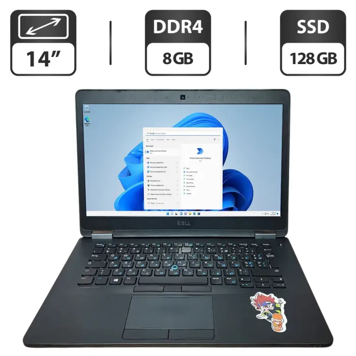 Ультрабук Dell Latitude E7470 / 14" (1366x768) TN / Intel Core i5-6300U (2 (4) ядра по 2.4 - 3.0 GHz) / 8 GB DDR4 / 128 GB SSD / Intel HD Graphics 520 / WebCam б/в - зображення 1