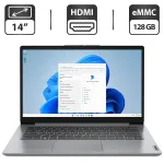 Ультрабук Lenovo IdeaPad 1 14IGL7 / 14" TN / Intel Pentium Silver N5030 (4 ядра по 1.1-3.1 GHz) / 4GB DDR4 / 128GB eMMC / UHD Graphics 605 / WebCam / HDMI