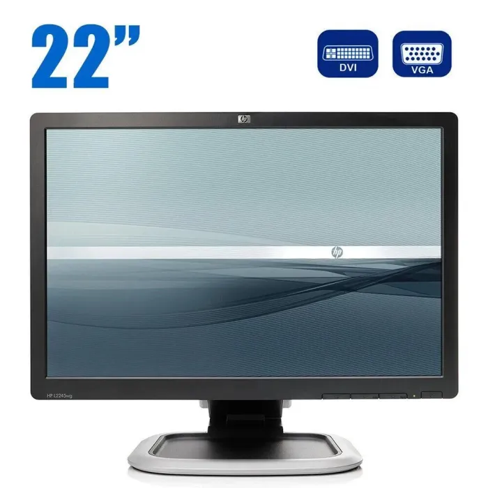 Монітор HP L2245wg/22" (1680x1050) TN/VGA, DVI, USB-Hub/VESA 100x100 + Кабель живлення б/в - зображення 1