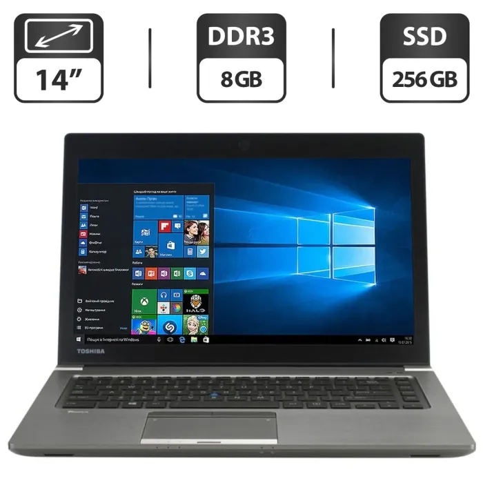 Ноутбук Б-клас Toshiba Tecra Z40-A / 14" (1600x900) TN / Intel Core i7-4600U (2 (4) ядра по 2.1 - 3.3 GHz) / 8 GB DDR3 / 256 GB SSD / Intel HD Graphics 4400 / WebCam / HDMI б/в - зображення 1