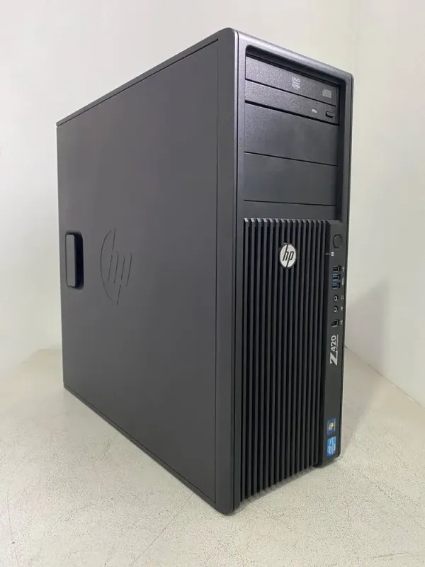 Робоча станція HP Z420 Workstation Tower / Intel Xeon E5-2680 (8 (16) ядер по 2.7 - 3.5 GHz) / 64 GB DDR3 / 240 GB SSD + 500 GB HDD / AMD Radeon RX 570, 8 GB GDDR5, 256-bit / DVD-ROM б/в - зображення 3