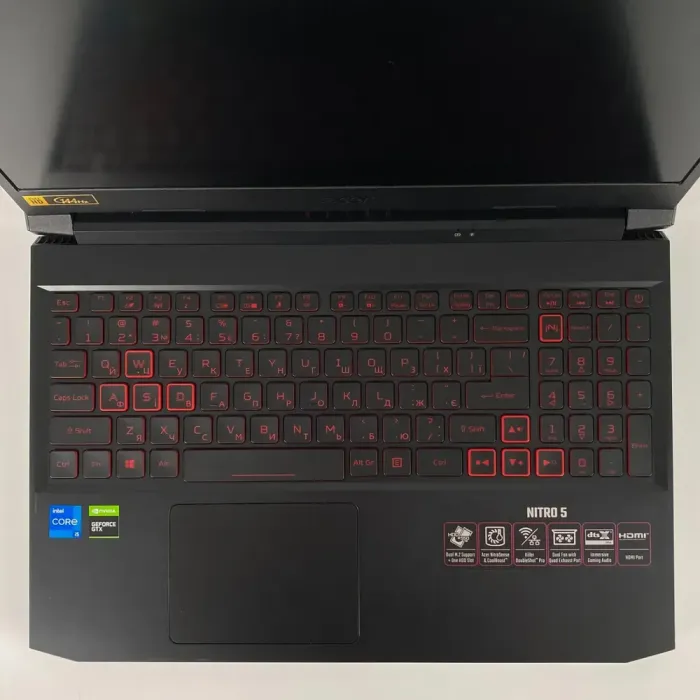 Ігровий ноутбук Acer Nitro 5 AN515-57 / 15.6" (1920x1080) IPS / Intel Core i5-11400H (6 (12) ядер по 2,7 - 4,5 ГГц) / 16 ГБ DDR4 / 512 ГБ SSD / nVidia GeForce GTX 1650, 4 ГБ GDDR6, 128-біт / WebCam / HDMI б/в - зображення 3