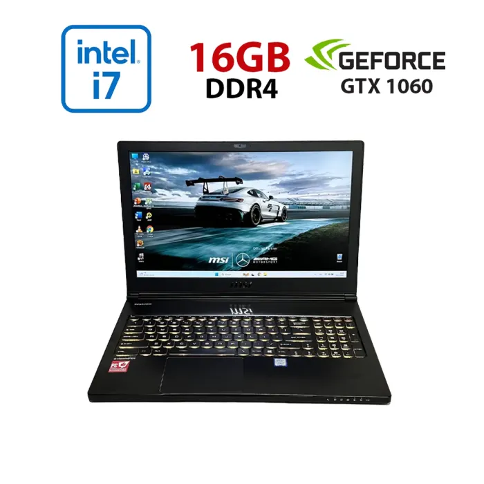 Ігровий ноутбук Б-класу MSI GS63 Stealth 8RE / 15.6" (1920x1080) IPS / Intel Core i7-8750H (6 (12) ядер по 2.2 - 4.1 GHz) / 16 GB DDR4 / 512 GB SSD / nVidia GeForce GTX 1060, 6 GB GDDR5, 192-bit / WebCam / Win 11 Pro б/в - изображение 1